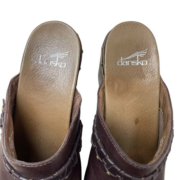 Dansko Womens 3101457045 Deni Leather Slip On Mules Clogs Brown EU40 US 10-10.5 - Picture 3 of 12